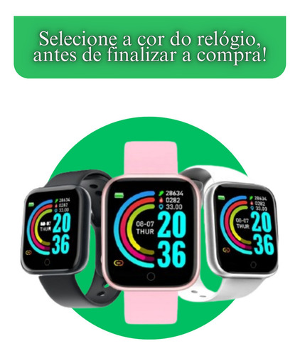 Relógio Smart Digital Connect Ecom Smatwatch D20 Fone Sem Fio BT Cor Preto