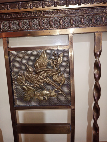 Imagen 3 de 6 de Respaldo Cama Antiguo Bronce 2 Plazas Muy Bueno