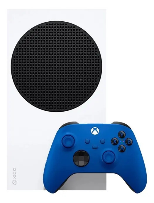 Console SSD Microsoft Xbox Series S 512gb, cor branca, com controlador azul