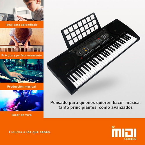 Imagen 3 de 10 de Organo Teclado Musical Mk902 61 Teclas Sensitivo Promo