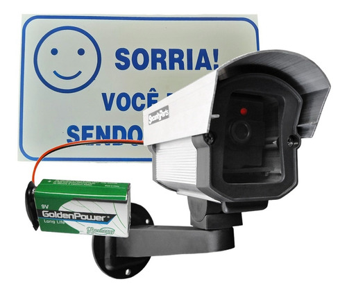 Micro Câmera Falsa Sem Fio Pilha Fake C/ Infravermelho Cor Prateado