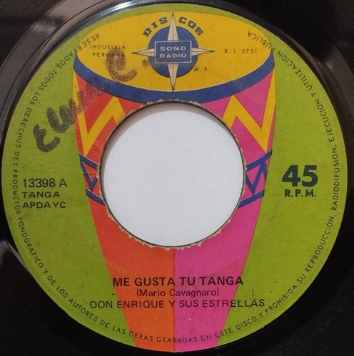 45 Rpm Don Enrique Y Sus Estrellas Me Gusta Tu Tanga 1975