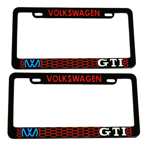  Portaplacas Premium Volkswagen Gti Juego 2 Piezas