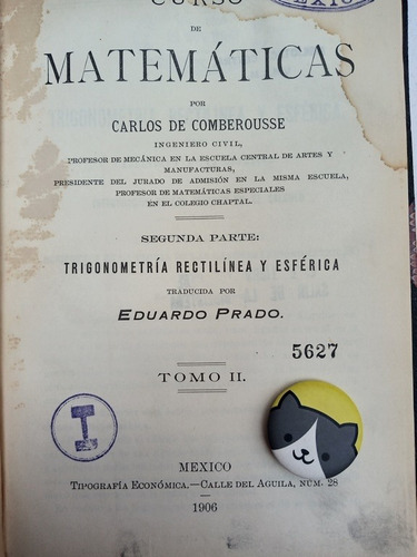 Libro Trigonometría Rectilínea Y Esférica Comberousse 116k2