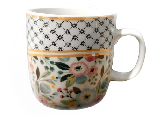 Taza De Cerámica Jarro Mug Cafe Diseño Flores M4 - Sheshu 