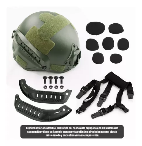 Casco táctico militar de alta calidad para airsoft, accesorios deportivos  para paintball, salto rápido