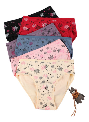 Set 6 Pz Pantaleta Bikini Para Mujer Elegantes Y Elásticas