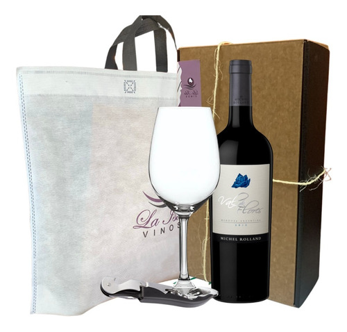 Vino Val De Flores Malbec + Copa Y Descorchador Para Regalar