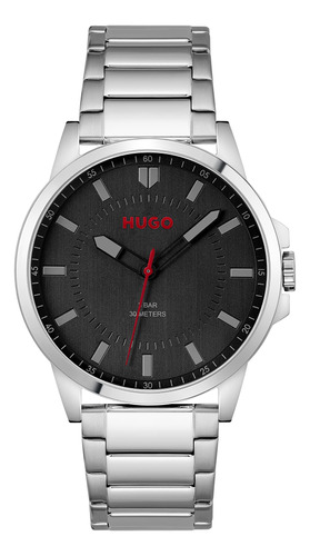 Hugo First - Reloj De Pulsera De Cuarzo De Acero Inoxidable