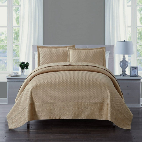 Imagen 2 de 6 de Cubrecama Bordado Importado +fundas Mariages Queen Vancouver