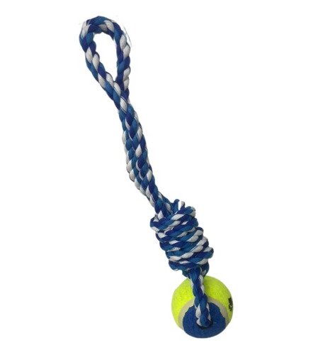 Brinquedo Pet Puxador Cabo De Guerra 30cm Com Bola De Tênis 