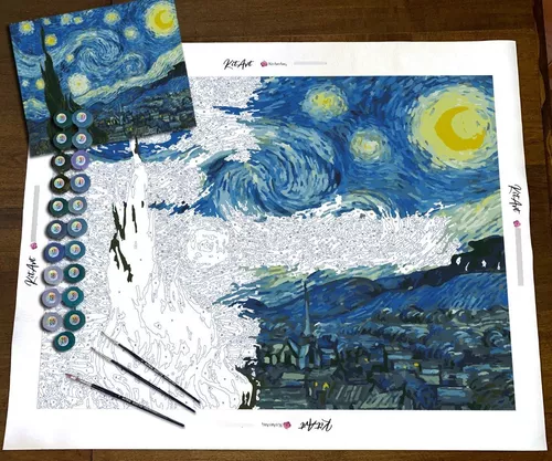 Pintar con números – Noche Estrellada de Van Gogh – Mi sitio WordPress