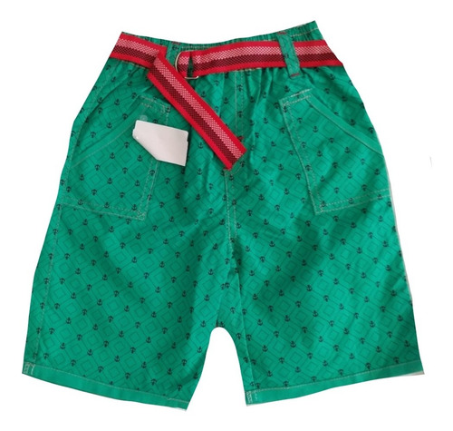 Imagem 7 de 8 de Kit C/3 Bermuda Brim Infantil C/ Cinto E Elastico Atacado