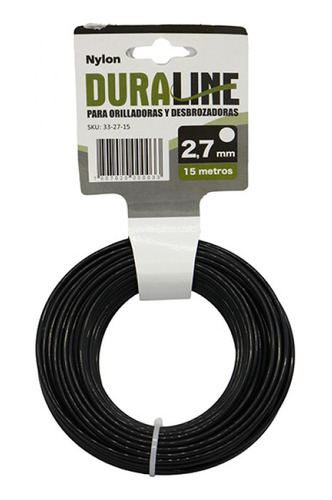 Nylon Para Orilladora 2.7mmx15mt Negro Duraline