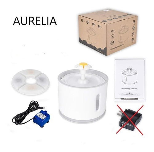 Fuente Agua Recirculante Acero Inox Bebedero 2.4l Aurelia