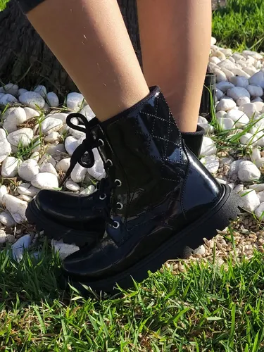 Bota Coturno Cano Curto Feminina Juvenil Tratorada Botina Frete