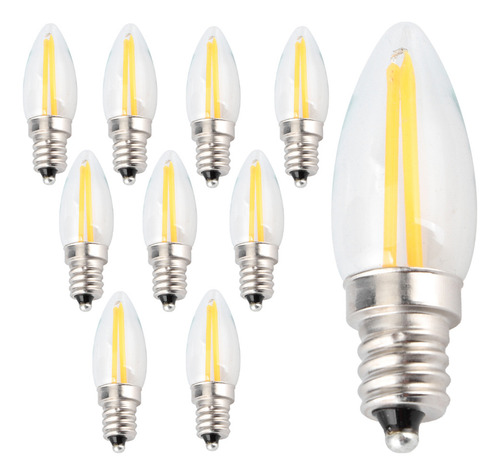 Bombillas Led E12 Pequeñas De Filamento Largo, 10 Unidades,