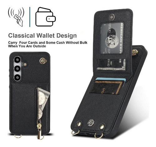 Funda Para Samsung Galaxy S24 Correa Larga Cartera Con