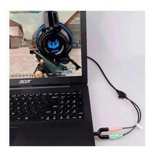 Imagem 4 de 6 de Adaptador Splitter P3 Headset Fone Microfone P2 X P3 Audio