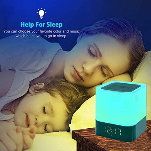 Luces Nocturnas Con Altavoz Bluetooth, Reloj Despertador, Al