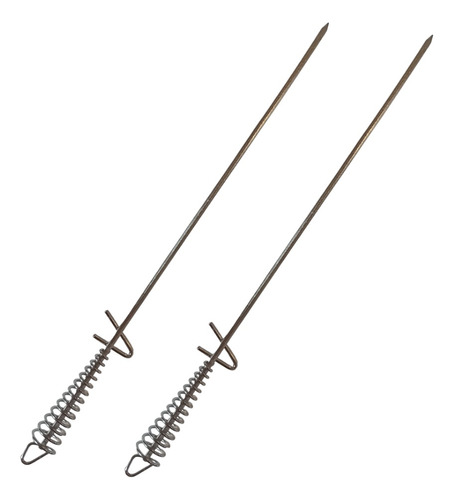 X2 Pinche Brochette Espada Parrilla Asado 50cm Acero Cromado