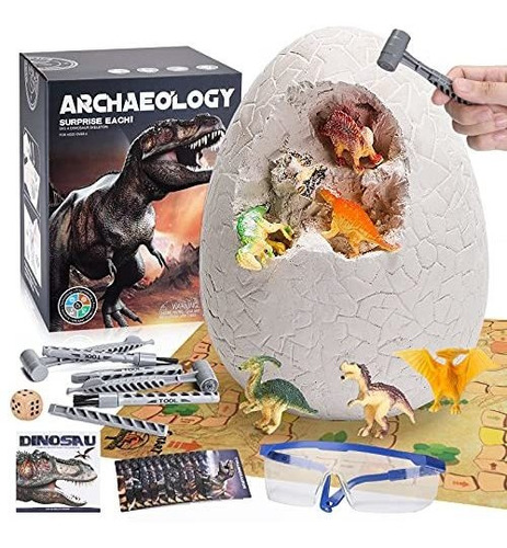 Jumbo Dino Egg Dig Kit De Huevos De Dinosaurio Con 12 D...