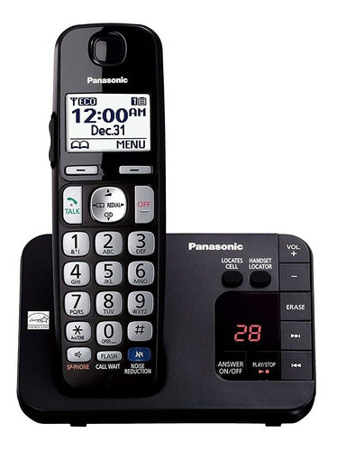 Teléfono Panasonic  KX-TGE234B inalámbrico - color negro