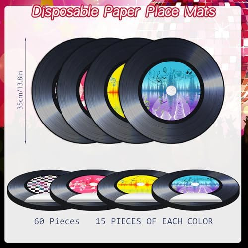 60 Manteles Individuales Desechables De Papel De Disco De 13