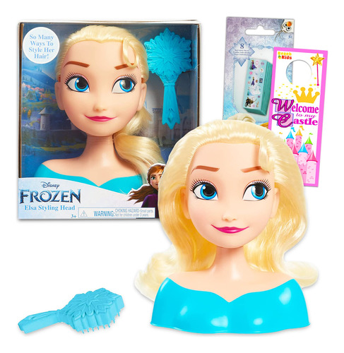 Disney Princess Elsa Styling Head Doll Para Niñas - Bundle D