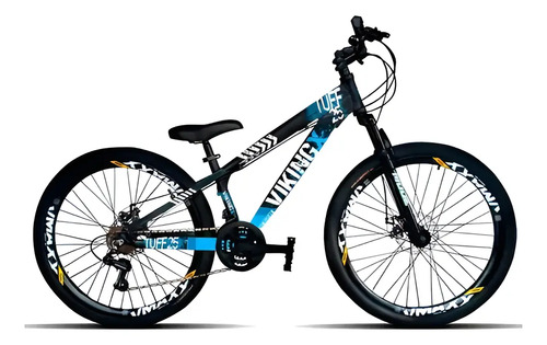 Bicicleta Aro 26 Vikingx Tuff X-25 Grau Freeride Vmaxx Rl Cor Preto/azul Tamanho Do Quadro 13.5