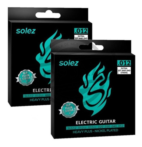 Kit 2 Encordoamentos Solez Guitarra 0.012 Dlp - Slg12