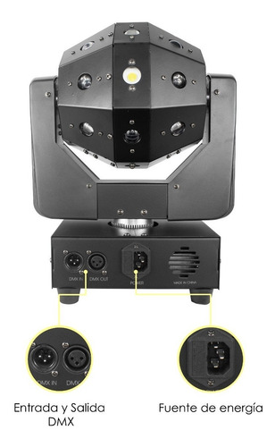Imagen 4 de 6 de Cabeza Movil Led + Laser Beam Steelpro Magic Ball
