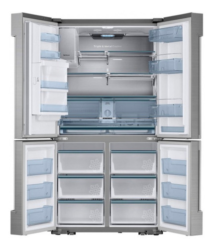 Refrigerador con freezer Samsung RF34H9950S4 color plata con capacidad de 1003L