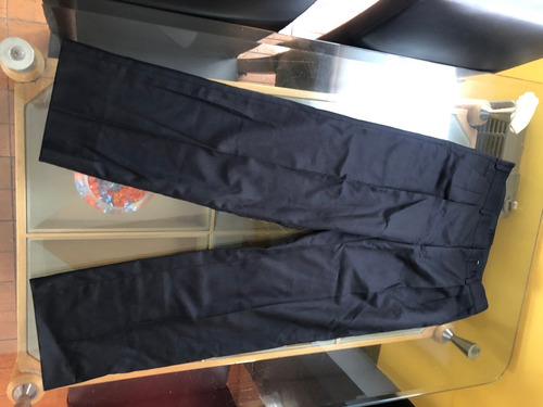 Pantalon De Vestir De Gabardina Negro Talle 40 Nuevo