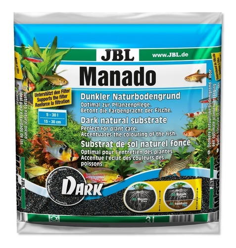 Substrato Jbl Manado Dark 3l - Plantados Grama 3 Litros 