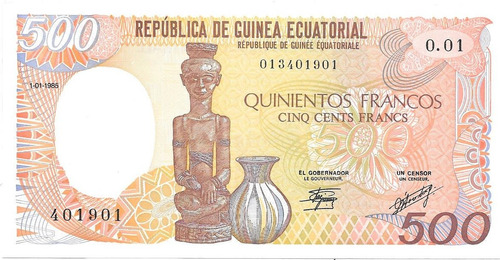 Billete Guinea Ecuatorial 500 Francos Año 1985 Sin Circular