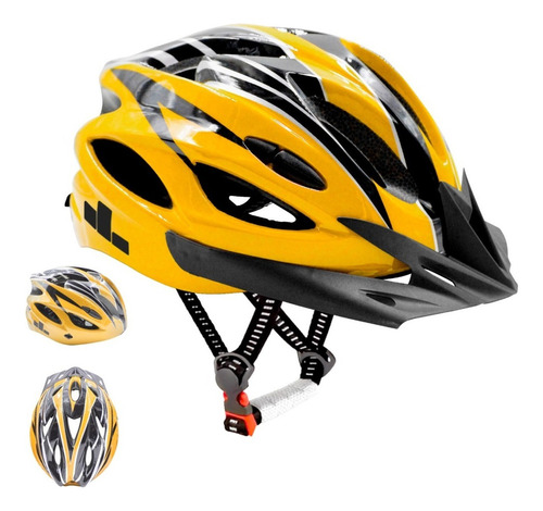 Casco Bicicleta Unisex Unitalla Montaña Ciclismo Con Visera Color Amarillo