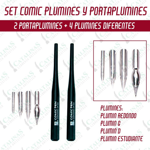 Plumines Comic Pen Set 2 Portaplumin+ 4 Plumas Microcentro
