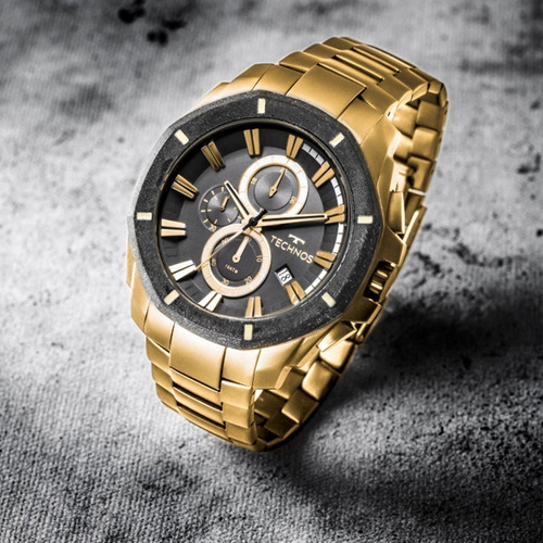 Relógio Technos Masculino Dourado Legacy Crono - Js16ab/4p