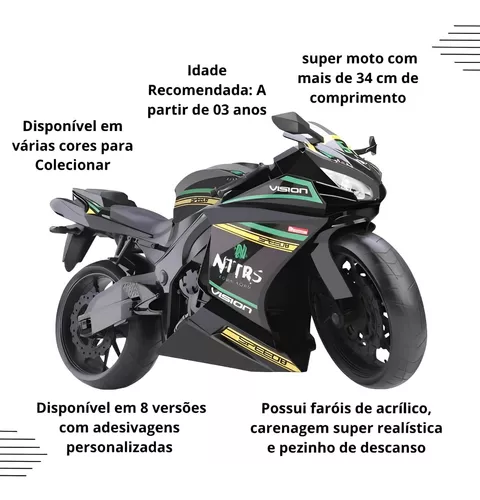 Moto Naked Motorcycle Roma Brinquedos 0901 3+ Preto