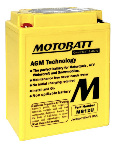 Bateria De Moto Motobatt Mb12u