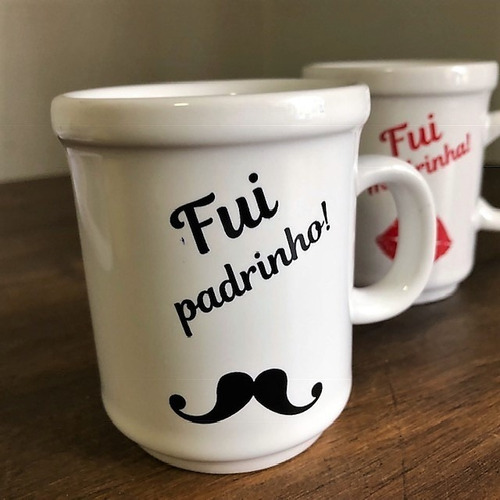 Imagem 2 de 3 de Kit 12 Canecas 100ml Madrinha E Padrinho