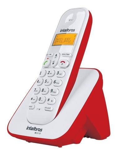 Imagem 2 de 4 de Telefone sem fio Intelbras TS 3110 vermelho