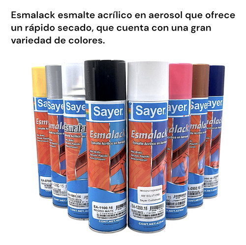 Esmalack Pintura Esmalte Acrílico 5 Pz De 425 Ml C/u.