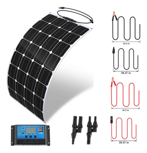 Kit Panel Solar Portatil Cargador Bateria Voltio Puerto Usb