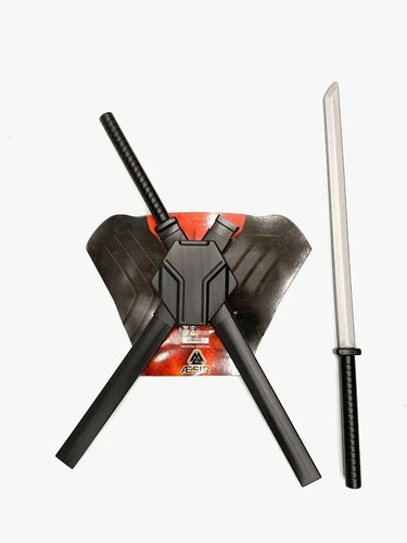 Imagen 6 de 10 de Set De Katanas Deadpool Con Porta Espadas Marvel Comics