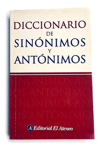 Diccionario De Sinónimos Y Antónimos Ateneo En Español