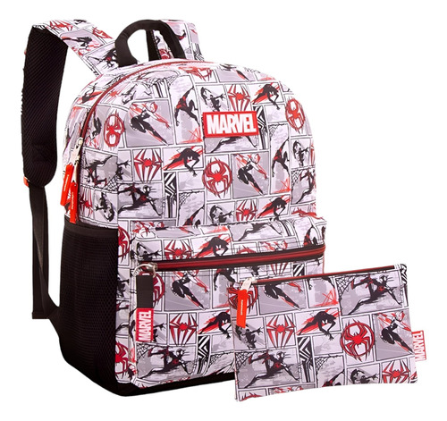  Bolso / Morral De Niños + Cartuchera Spider-man Marvel Capi