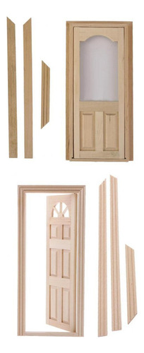 2pcs 1:12 Puertas De Y Marco Casa 