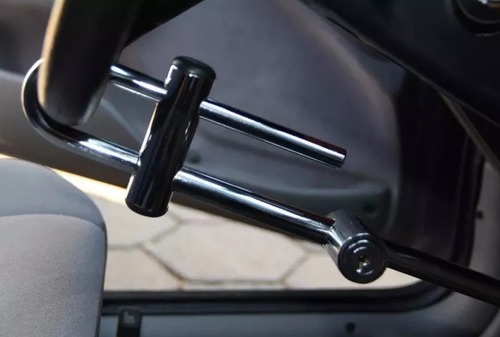 Imagem 6 de 7 de Trava Anti Furto Volante Pedal Aço Cromada Hyundai Tucson Sf